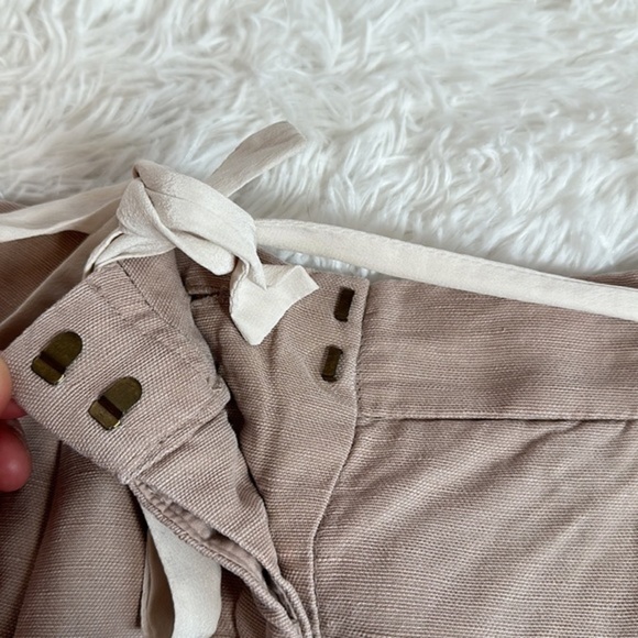 Wilfred with Linen Beige/Tan Mini Shorts with Front Tie - Picture 6 of 9